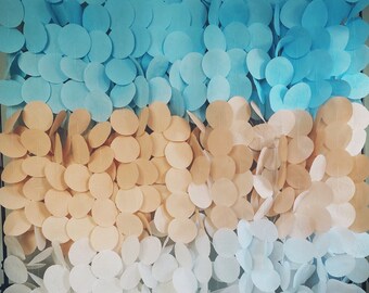 Blue Ombre Paper Circle Garland: Baby Shower Photo Backdrop