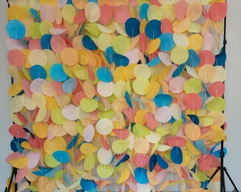 Fiesta Paper Circle Garland: Colorful Party Photo Booth Backdrop