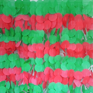 Rot und Grün Papierkreis Girlande: Weihnachtsparty Hintergrund