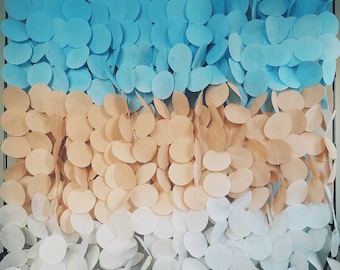 Blue & Tan Ombre Garland: Baby Shower Backdrop, 7 ft