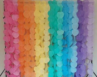 Rainbow Ombre Heart Garland: Paper Backdrop, Party Decor