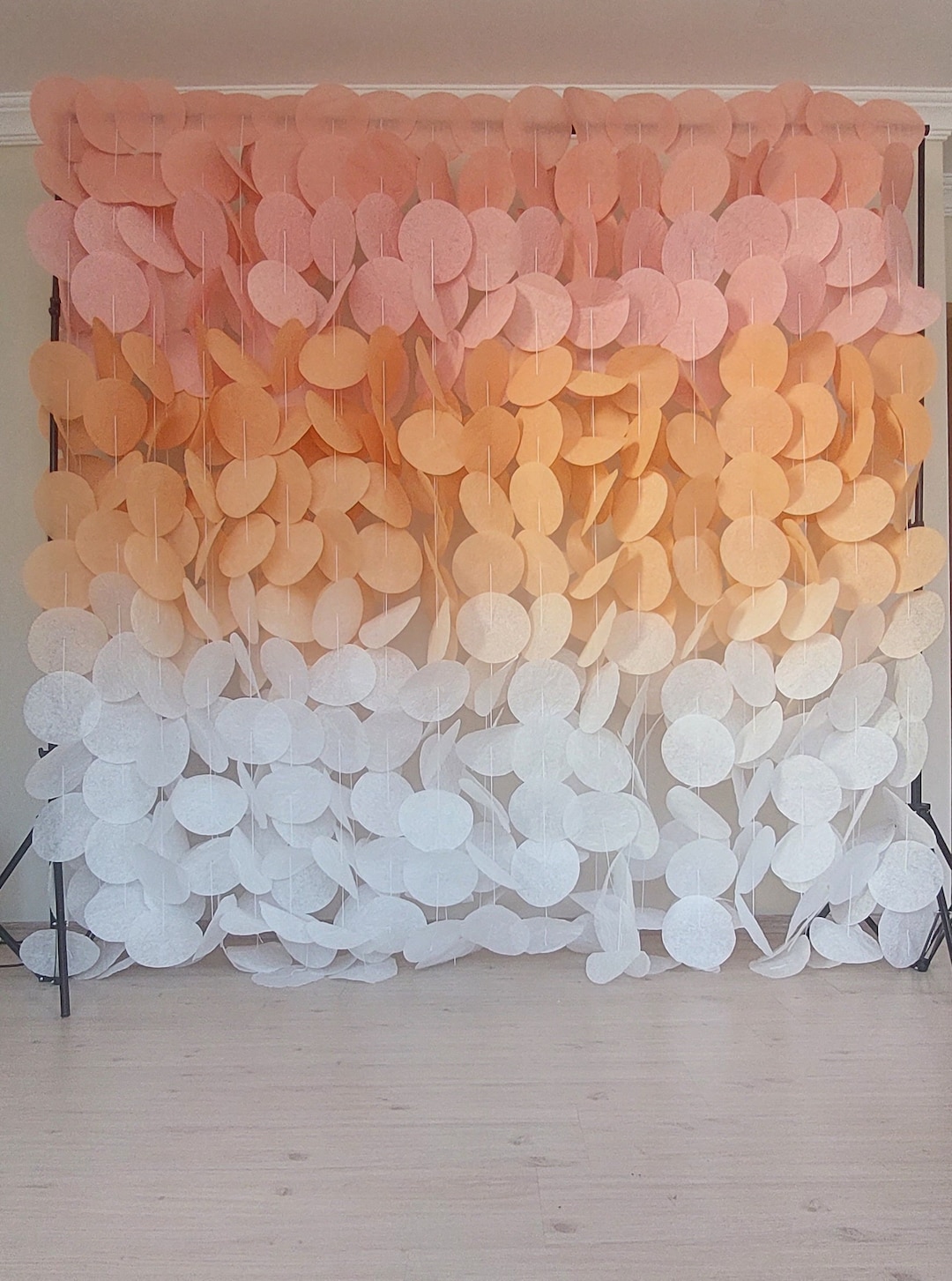 Blush Pink Ombre Paper Circle Garland: Wedding, Shower Backdrop - Etsy