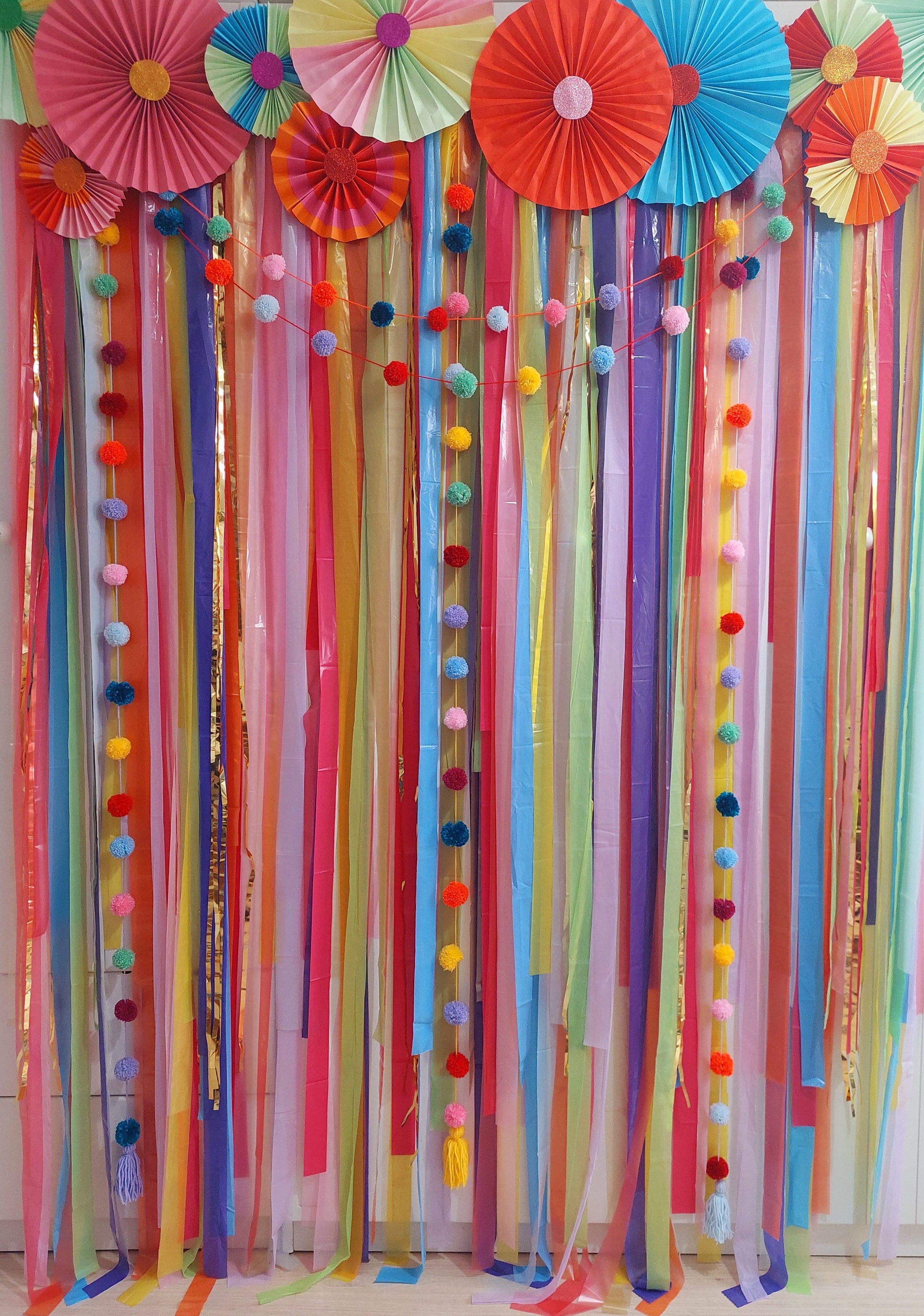 12 Pack Pre-Tied Teal Tissue Paper Tassel Garland With String, Hanging  Fringe Party Streamer Backdrop Decor