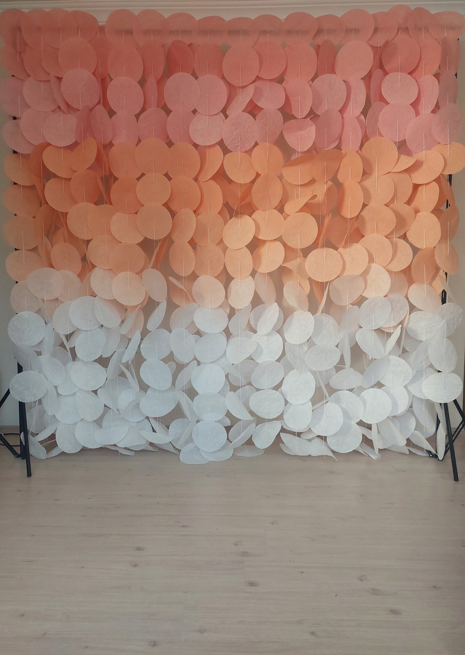 Blush Pink Ombre Paper Circle Garland: Wedding, Shower Backdrop - Etsy