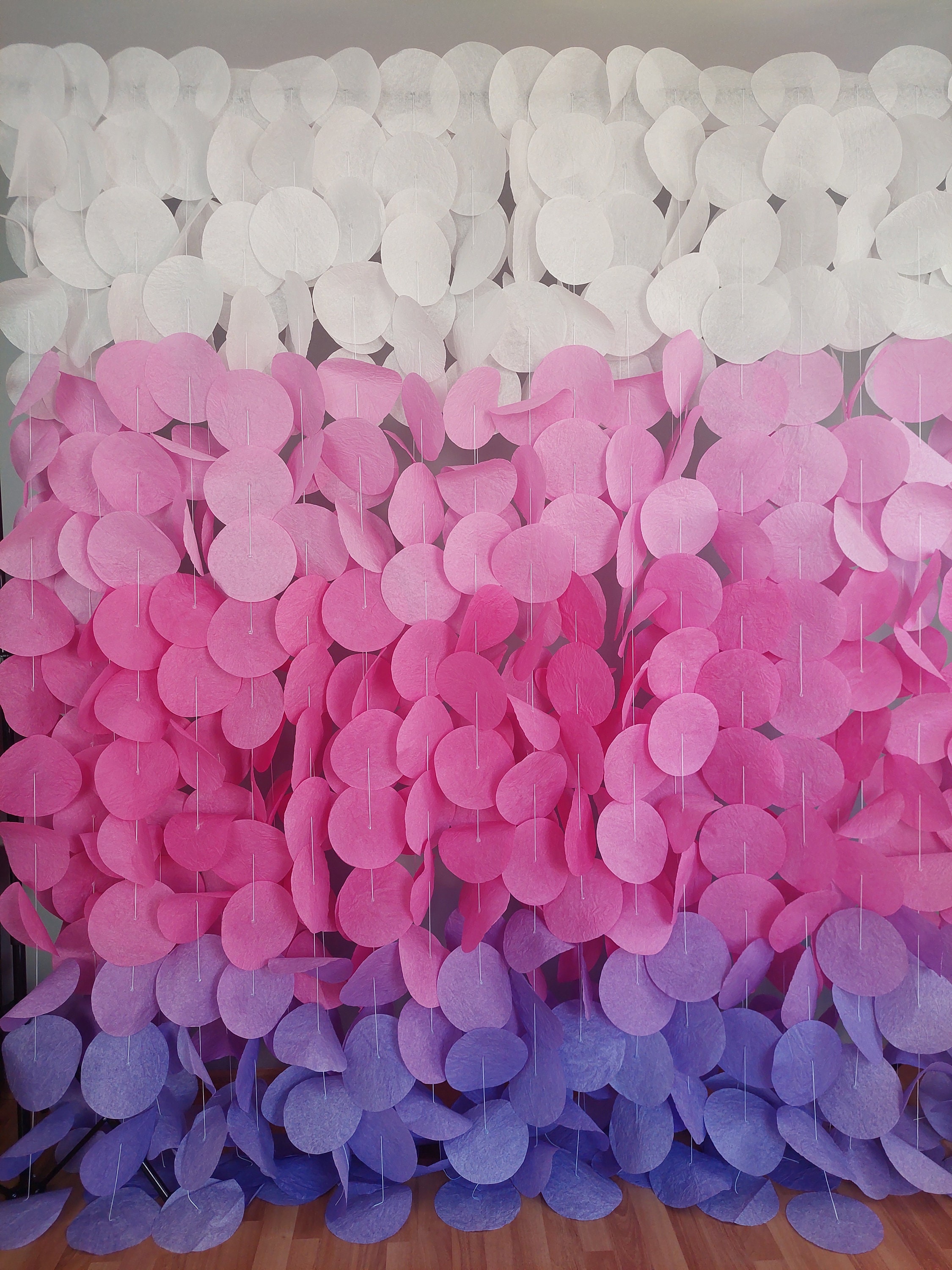 Pink Ombre Paper Circle Garland: Party Backdrop Decor - Etsy