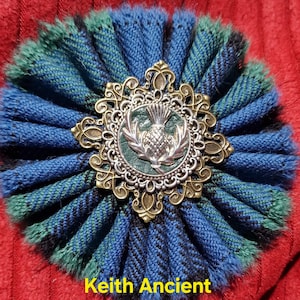 Keith Ancient 16 oz Wool Tartan brooch from Scotland.