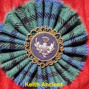 Keith Ancient 16 oz Wool Tartan brooch from Scotland.