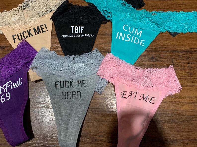 6 Pairs Kinky Panties Slutty Sexy Lace Thongs Bachelorette E image