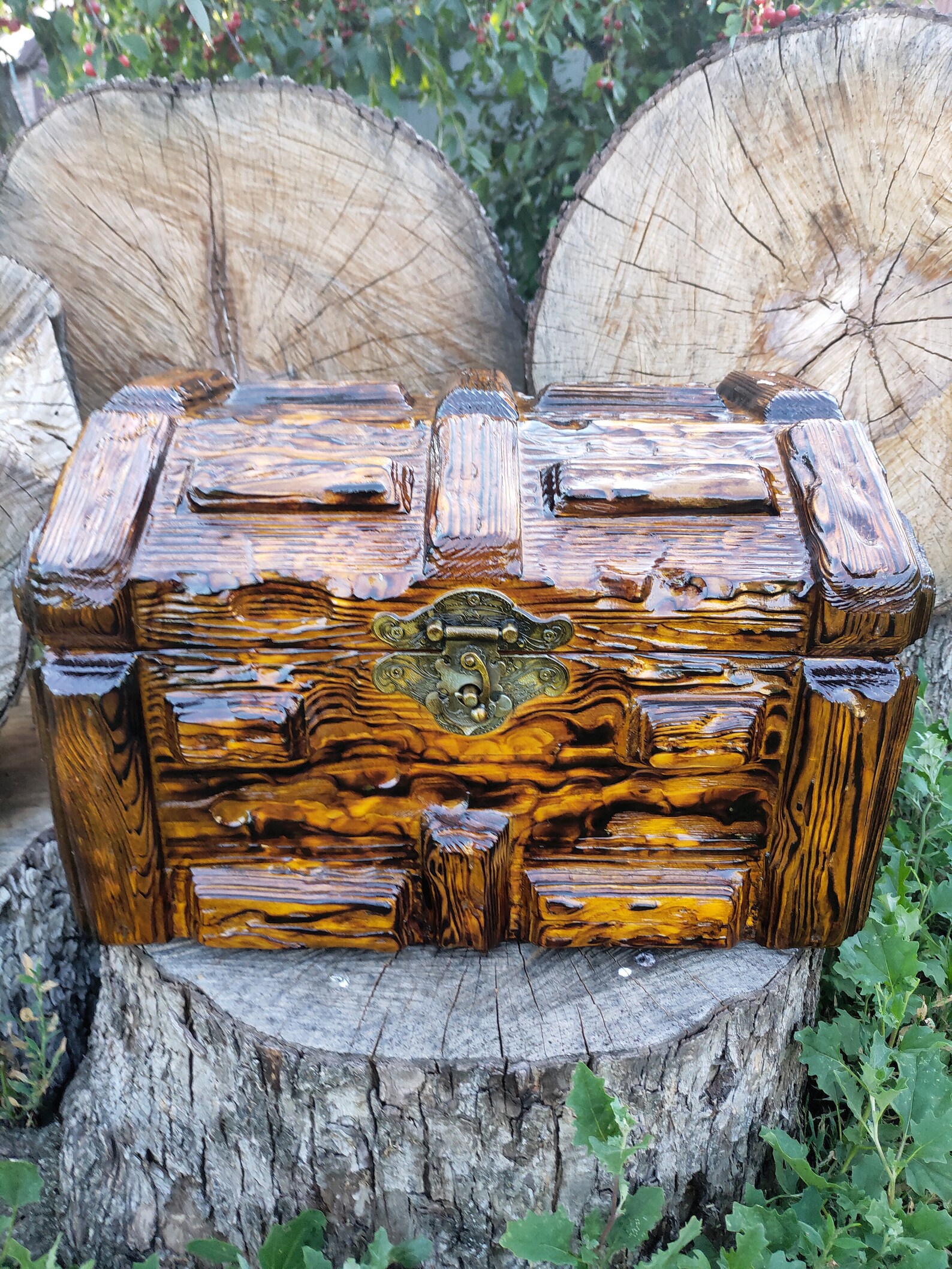 Wooden Pirate Chest Large Treasure Chest Rustic Chest with Etsy