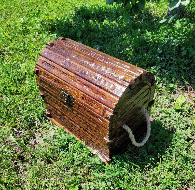 Wooden Pirate Chest Large Treasure Chest Rustic Chest with Etsy