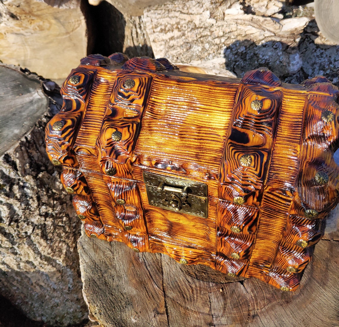 Wooden Pirate Chest Large Treasure Chest Rustic Chest with Etsy