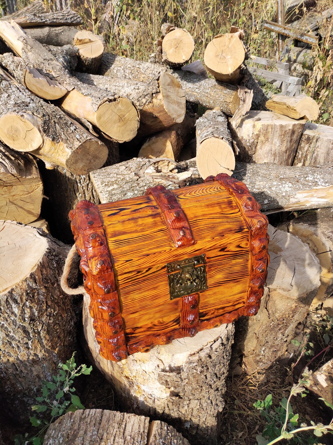 Piratentruhe aus Holz Große Schatztruhe rustikale Kommode | Etsy