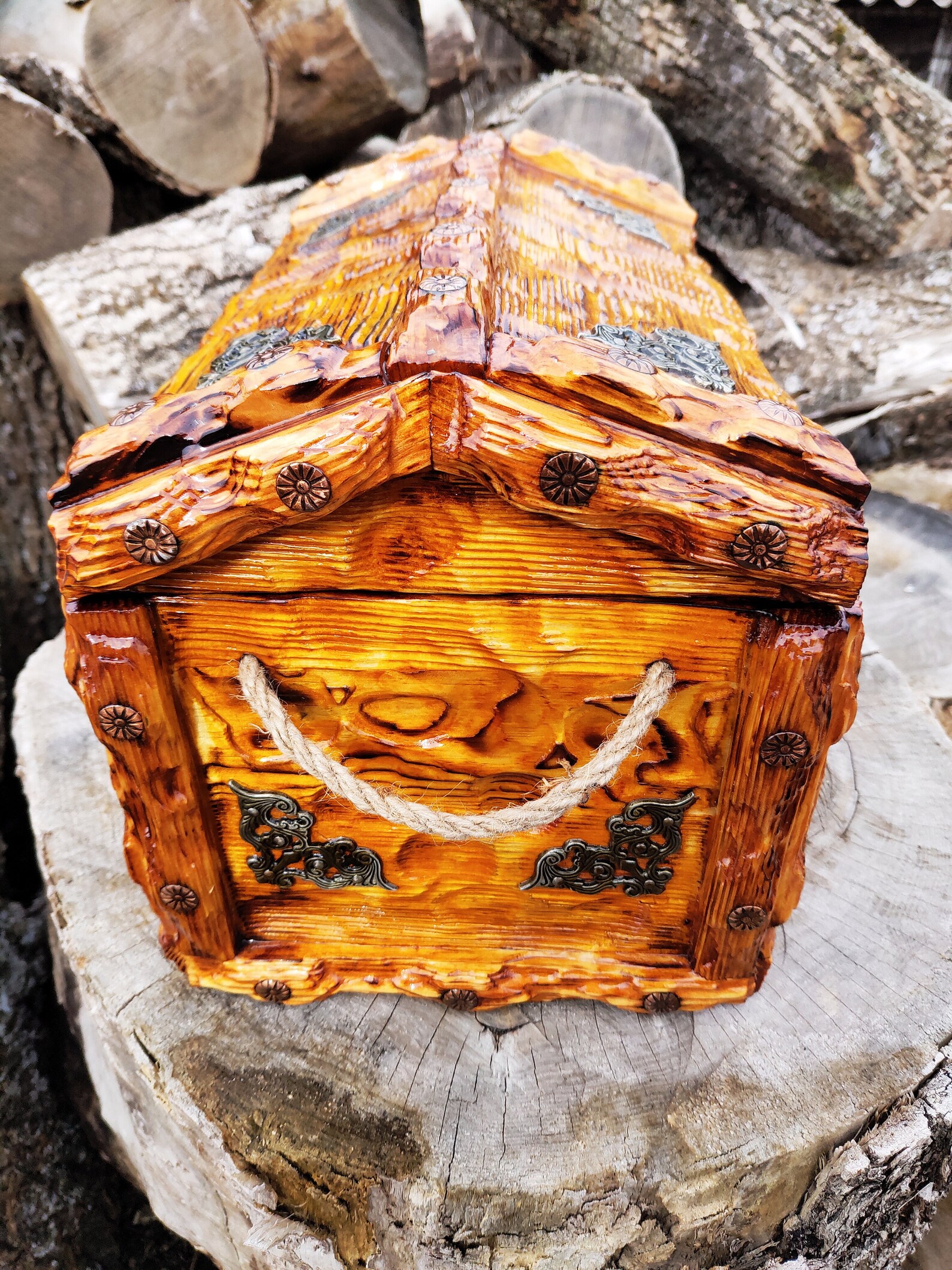 Wooden Pirate Chest Large Treasure Chest Rustic Chest with Etsy