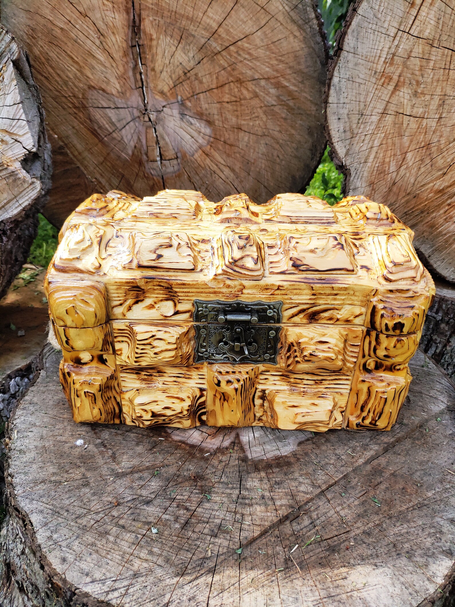 Cofre pirata de madera cofre de tesoro grande cofre rústico | Etsy