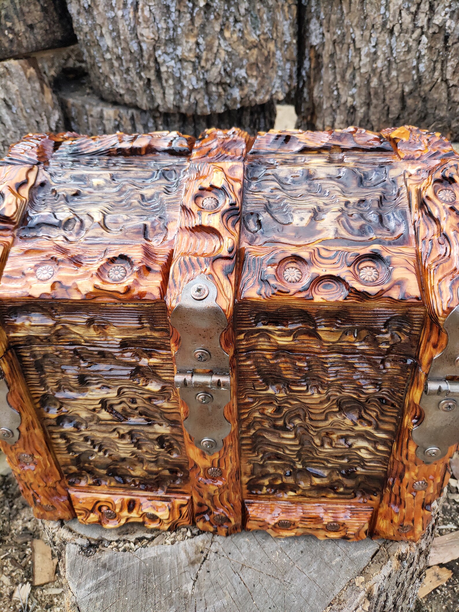 Wooden Pirate Chest Large Treasure Chest Rustic Chest with Etsy