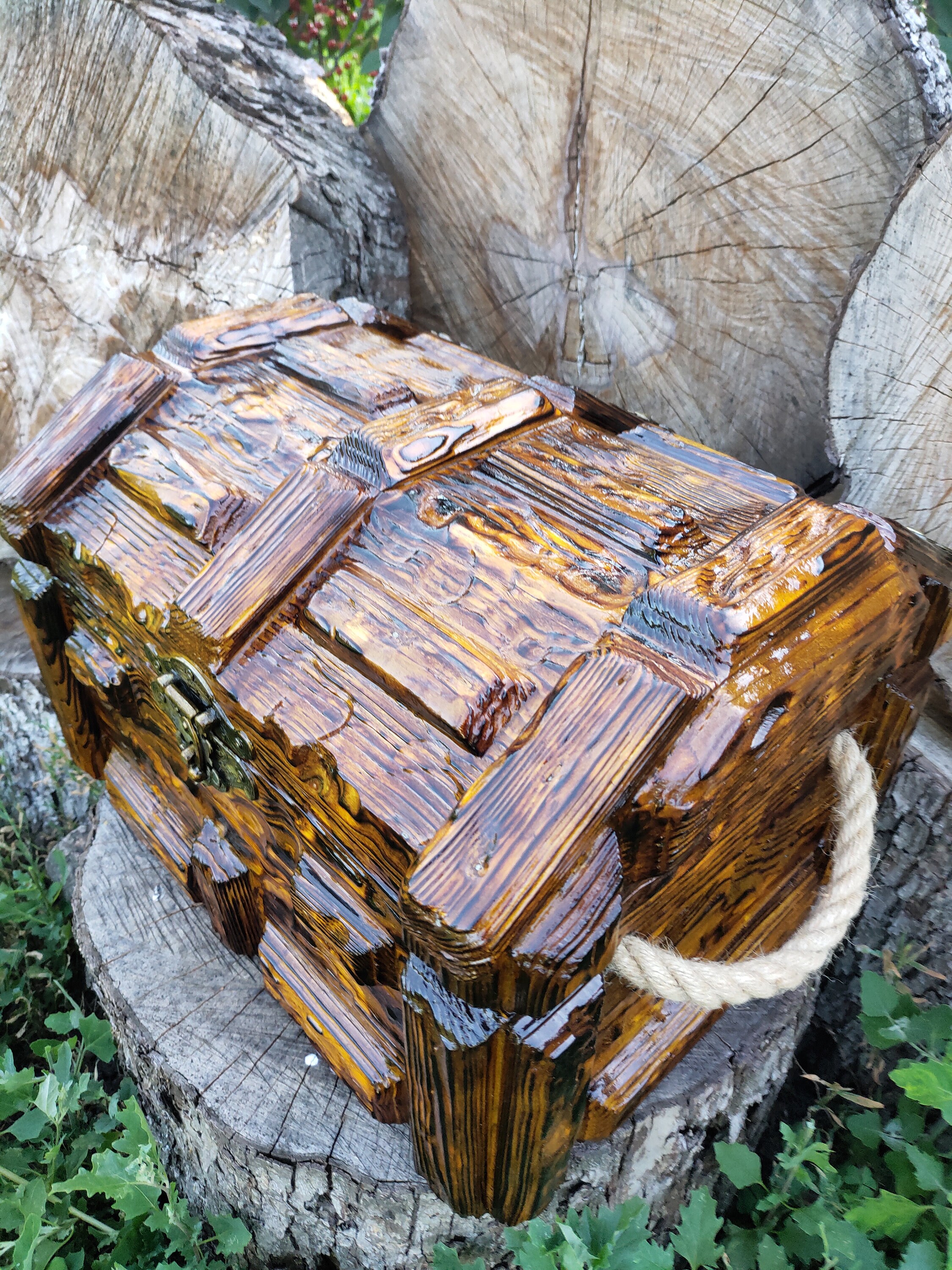 Wooden Pirate Chest Large Treasure Chest Rustic Chest with Etsy