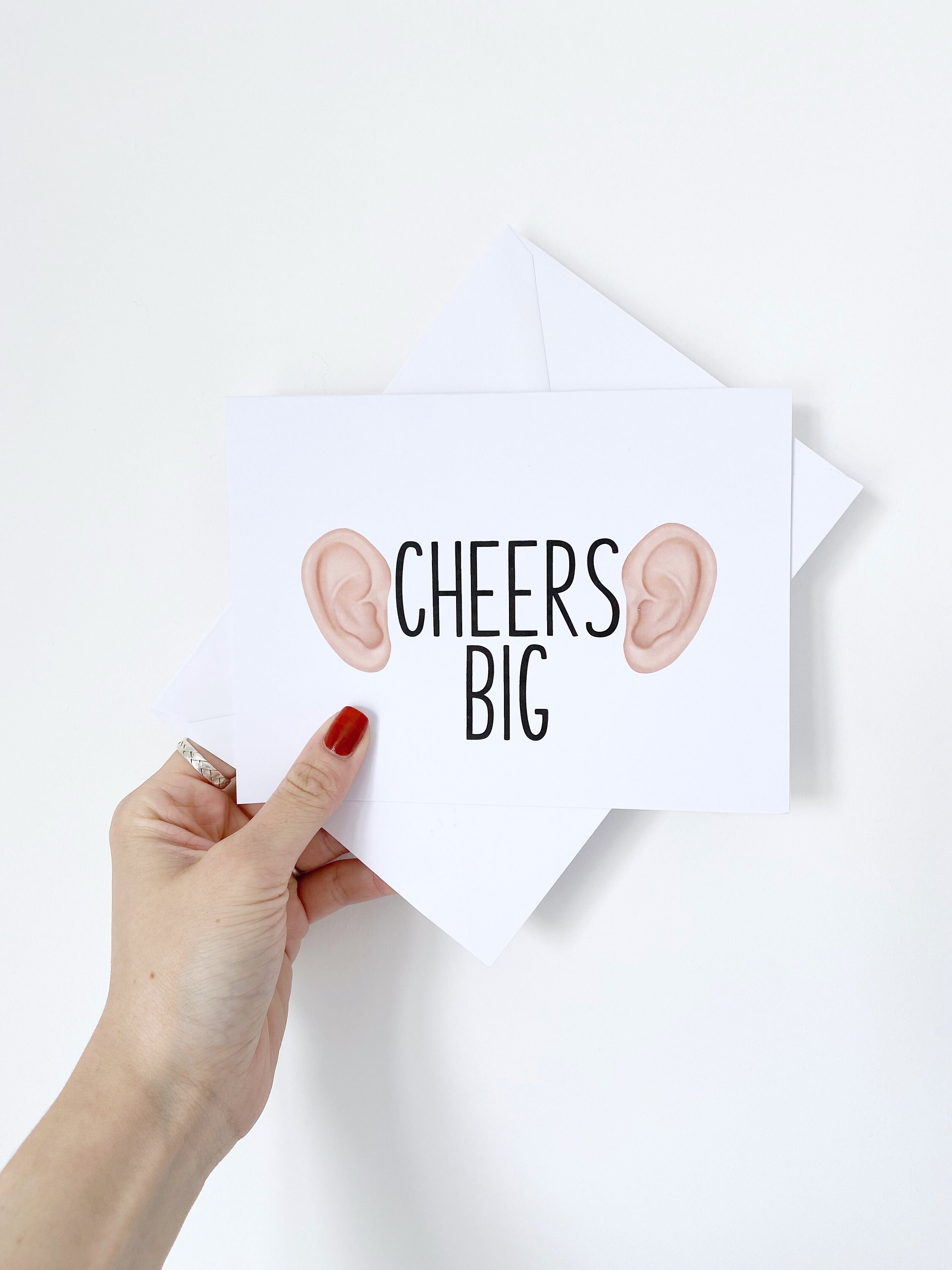Cheers Big Ears Card Funny Thank You Card Punny Thank You Etsy