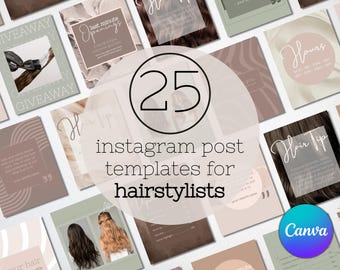 Hair Stylist Instagram and Social Media Post Template Bundle