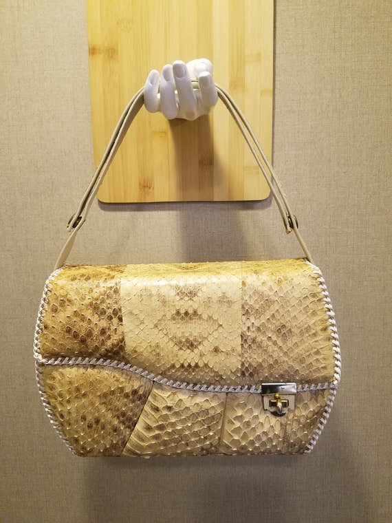 Snakeskin Vintage Handbag, Purse, Vintage Snakeski