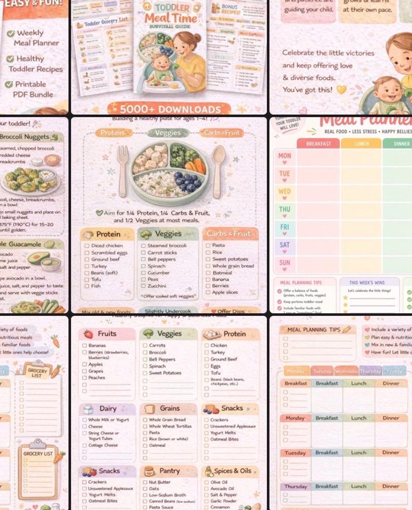 Toddler Meal Time Printable Bundle | Toddler Recipes PDF | Picky Eater ...
