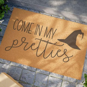 Halloween Doormat | Spooky Home Decor | Witty Witch Welcome Mat | Trick or Treat Entry Rug | Halloween Party Entryway Decor | Witchy Doormat