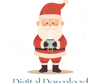 Cozy Santa Hot Cocoa SVG PNG | Digital Download | Instant Download | Christmas Sublimation Design | Vintage Holiday