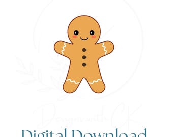 Gingerbread Clipart PNG | Gingerbread Illustration | Holiday Gingerbread Man Sublimation Design | Digital Download | Gingerbread Invitation