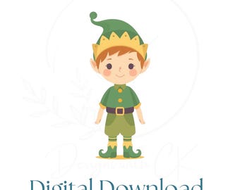 Elf Clipart PNG | Christmas Helper Illustration | Holiday Elf Sublimation Design | Digital Download