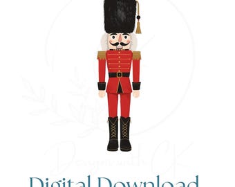 Nutcracker Clipart PNG | Christmas Toy Soldier Illustration | Holiday Ballet Sublimation Design | Digital Download