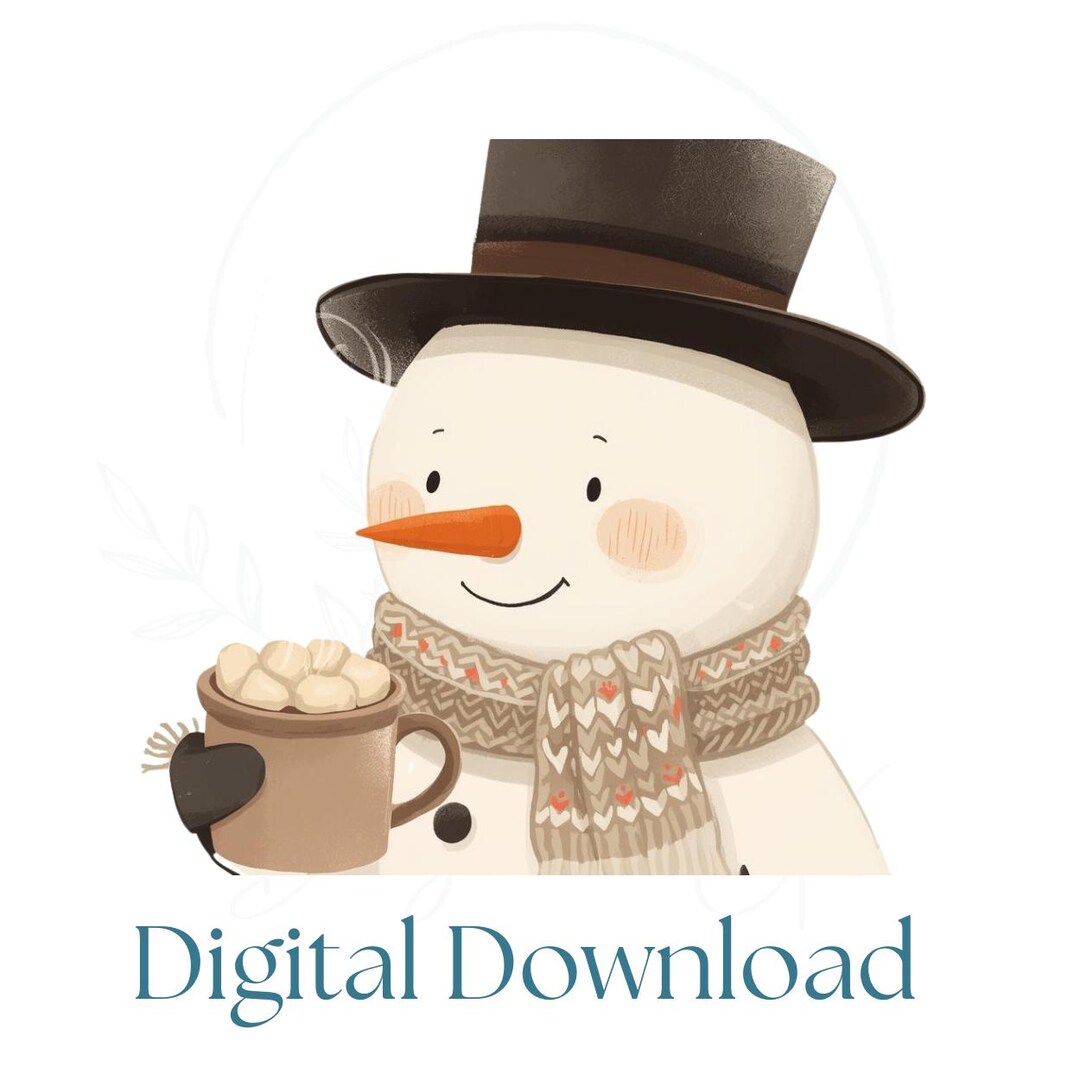 Cozy Snowman Hot Cocoa SVG PNG | Digital Download | Winter Snowman ...