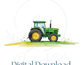 Deere Tractor | SVG PNG | Home Decor | Digital Download | Baby Room Decor | Instant Download | Sticker Sublimation Design | Toy Room Decor