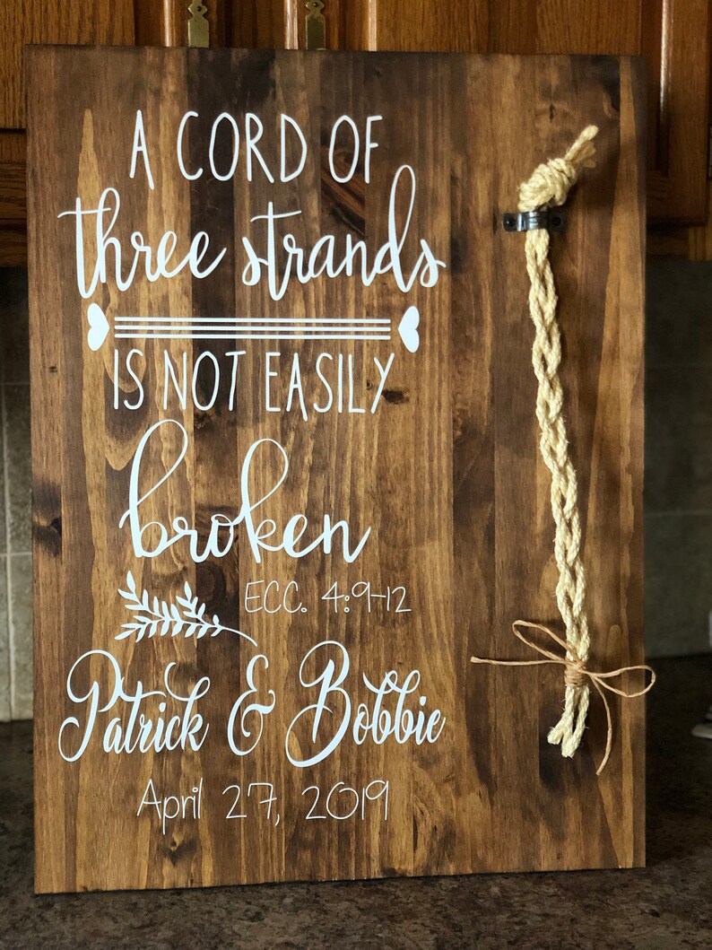 Cord of Three Strands Bible Verse Ecclesiastes 4:12 | Etsy