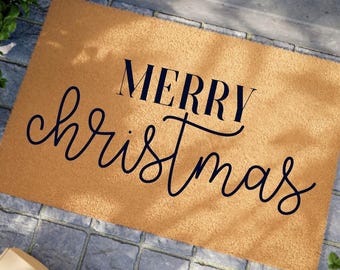 Merry Christmas Doormat | Christmas Decor | Santa Welcome Mat | Believe in the Magic of Christmas | Holiday Home Decoration | Winter Doormat