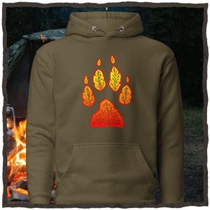 Wolf paw print camp adventure hoodie Outdoorsy dog mom + dad hiking sweatshirt Camping sweater gift for nature lovers Women + men, her + him
