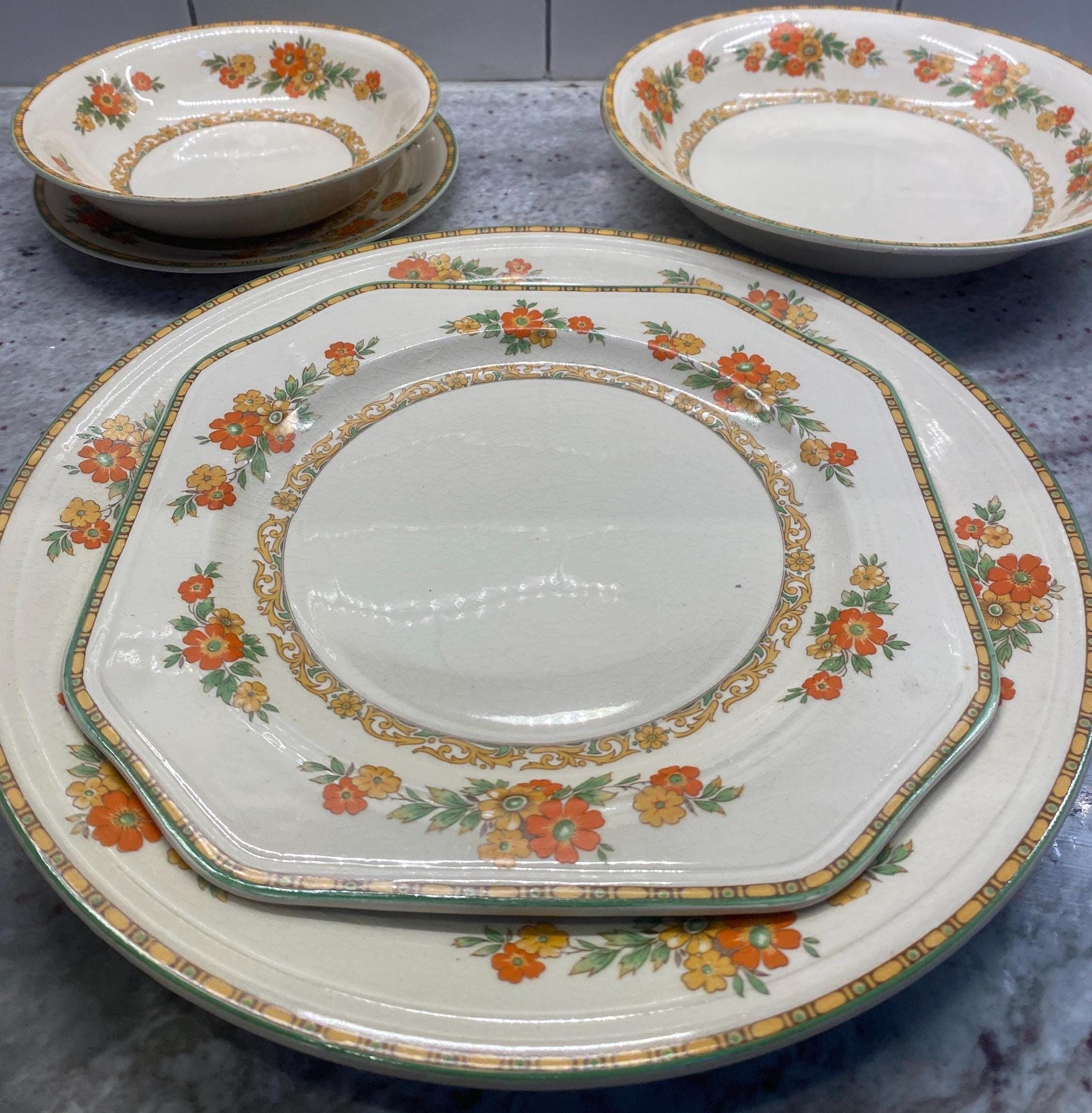 【BURSLEM】アンティーク　プレート BURSLEM】アンティーク プレート BURSLEM アンティーク食器 Burslem