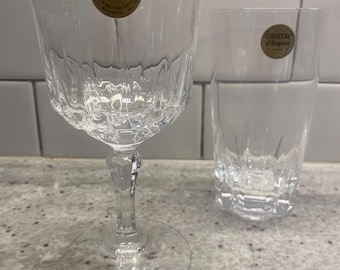Cristal d'Arques French Crystal Wine Glasses - Set of 2, New in Box-Vintage