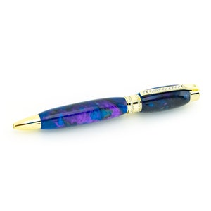 Princess Ballpoint Twist Pen Amethyst Purple Blue Barrel & Swarovski Crystals