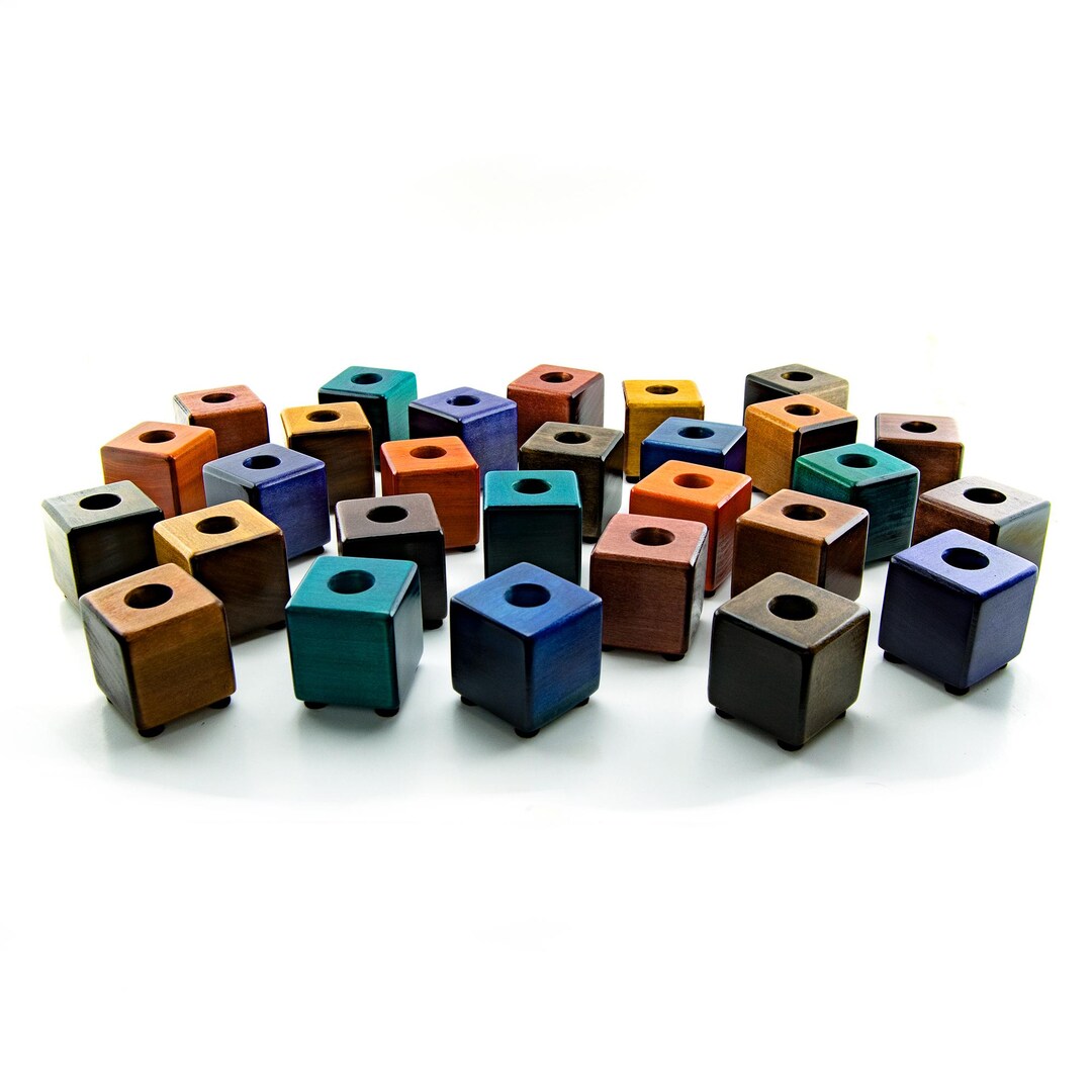 Artisan Handcrafted Wooden Cube Pen Holder: Solid Poplar Wood - Etsy