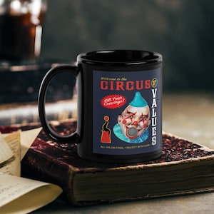 Circus of Values Black Glossy Mug