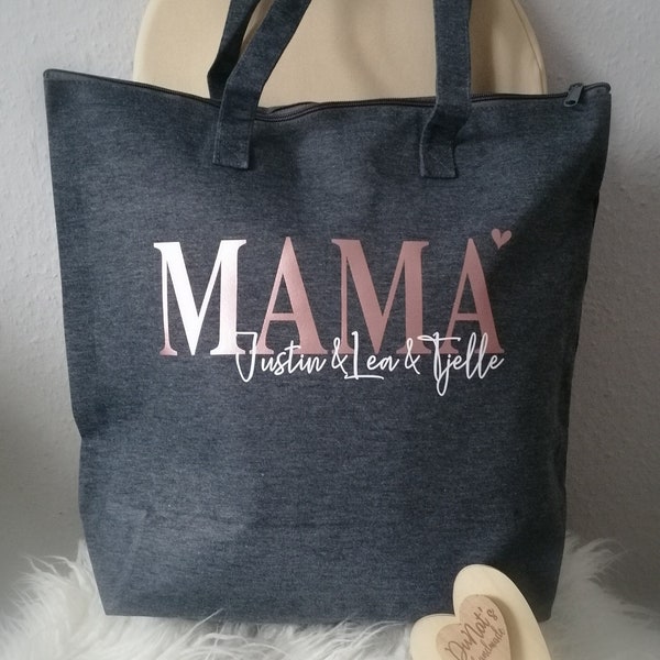 Jersey-Shopper *personalisiert*, Mamatasche, Mommybag, Tasche mit Namen