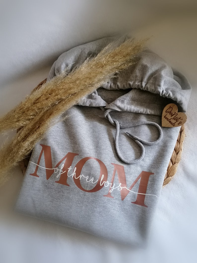 MOM/MAMA-Hoodie personalisiert Rosegold/weiß