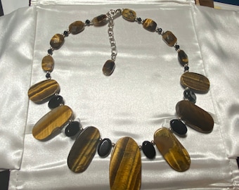 Honey Gold Tigers Eye and Bone Necklace With Antique Copper - Etsy