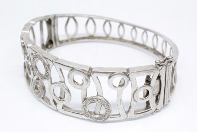 I rage geometric design sterling cuff bracelet