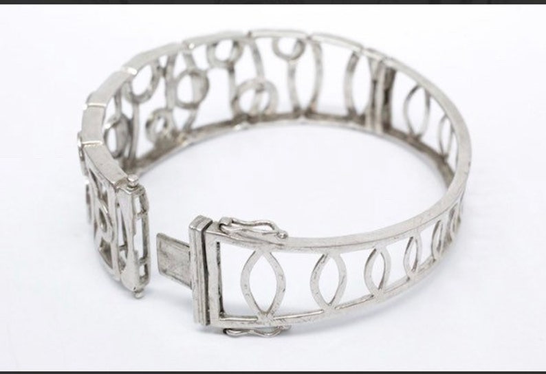 I rage geometric design sterling cuff bracelet