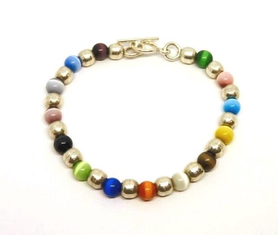Sterling and quartz bracelet, craft beads