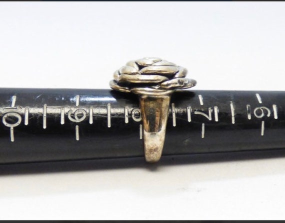 Vintage sterling flower statement ring - image 3