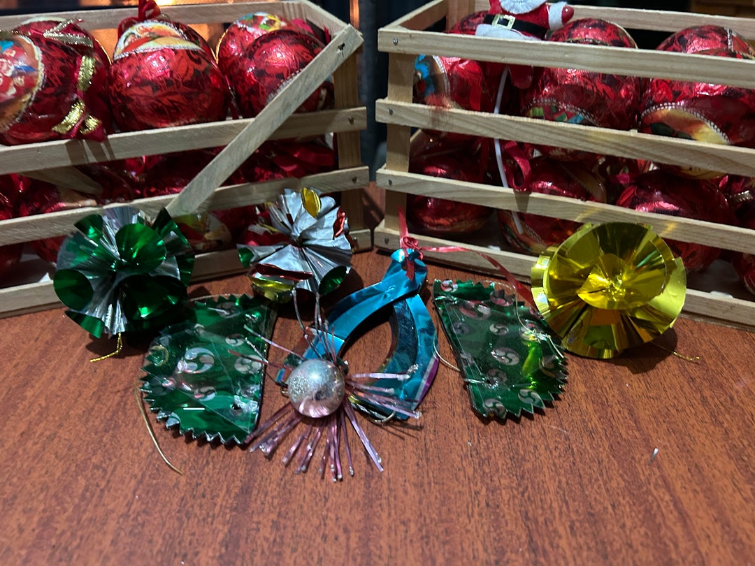 Vintage Tinsel Christmas Tree Decorations Etsy