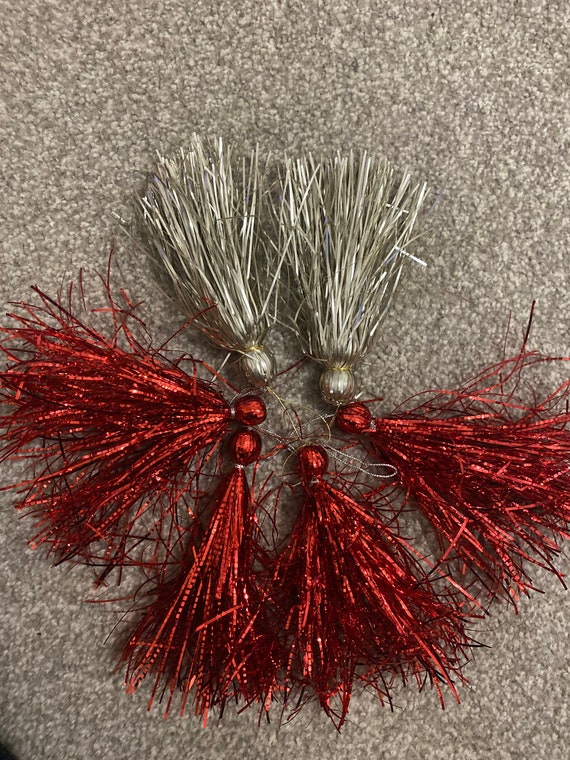 Vintage Tinsel Christmas Tree Decorations Etsy