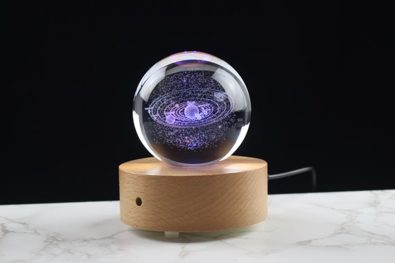 Solar System Engraved Crystal Orb