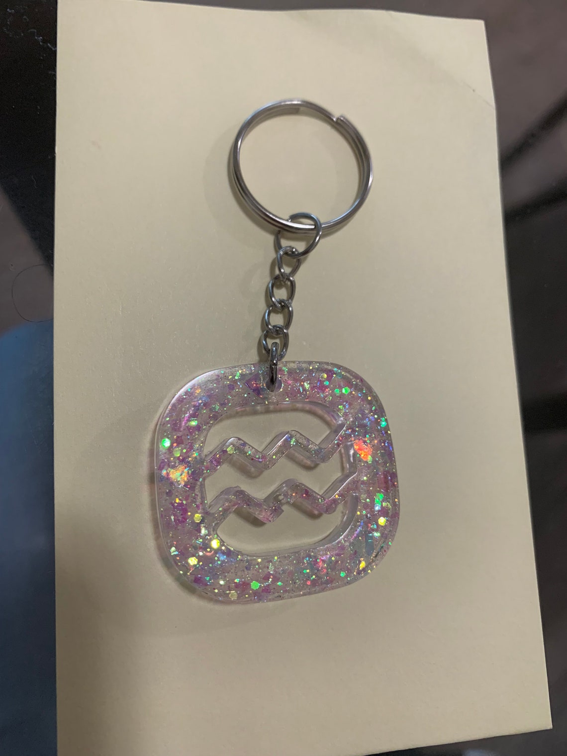 Zodiac Keychain Astrology Keychain Resin keychain glitter Etsy